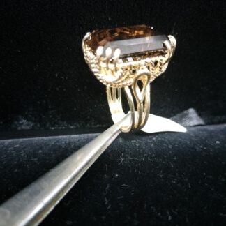 14K Y/G Ring Smokey Topaz