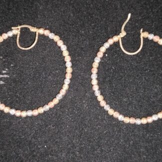 10K Tri-color Hoop Earrings