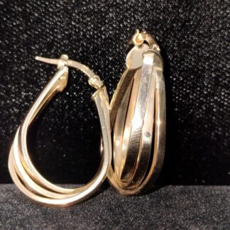 14K Earrings Tear Drop Hoops