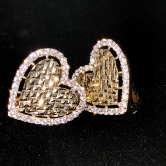 14K Heart Earrings Cz
