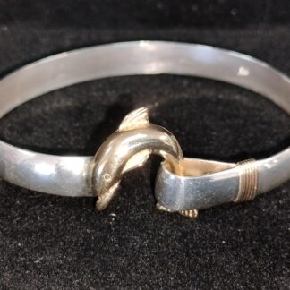 Dolphin Bangle .925/14k