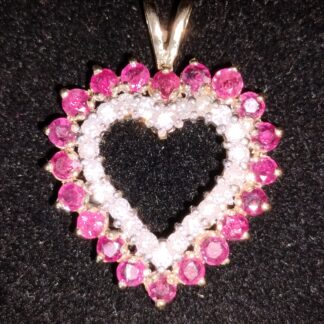14k Diamond & Ruby Heart