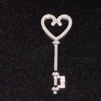14k W/gold Heart Key W/dia