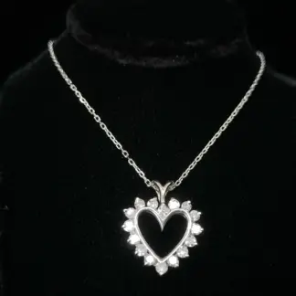 14k W/gold Chain & Heart Pendant W/diamonds