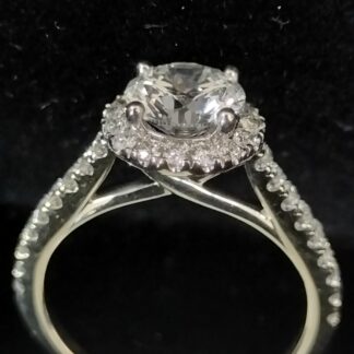 14k Round Halo Pave Lab Grown Dia 1.ct