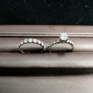 14K W/gold Wedding set center stone lab .75ct