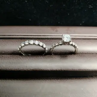 14K W/gold Wedding set center stone lab .75ct
